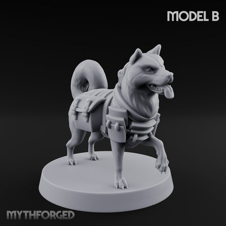 Trench Combat Dogs Miniature for Dungeons and Dragons, Pathfinder or other TTRPGs