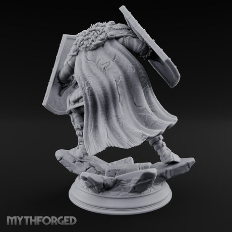 Double Shielded Orc Gladiator Miniature for Dungeons and Dragons, Pathfinder or other TTRPGs