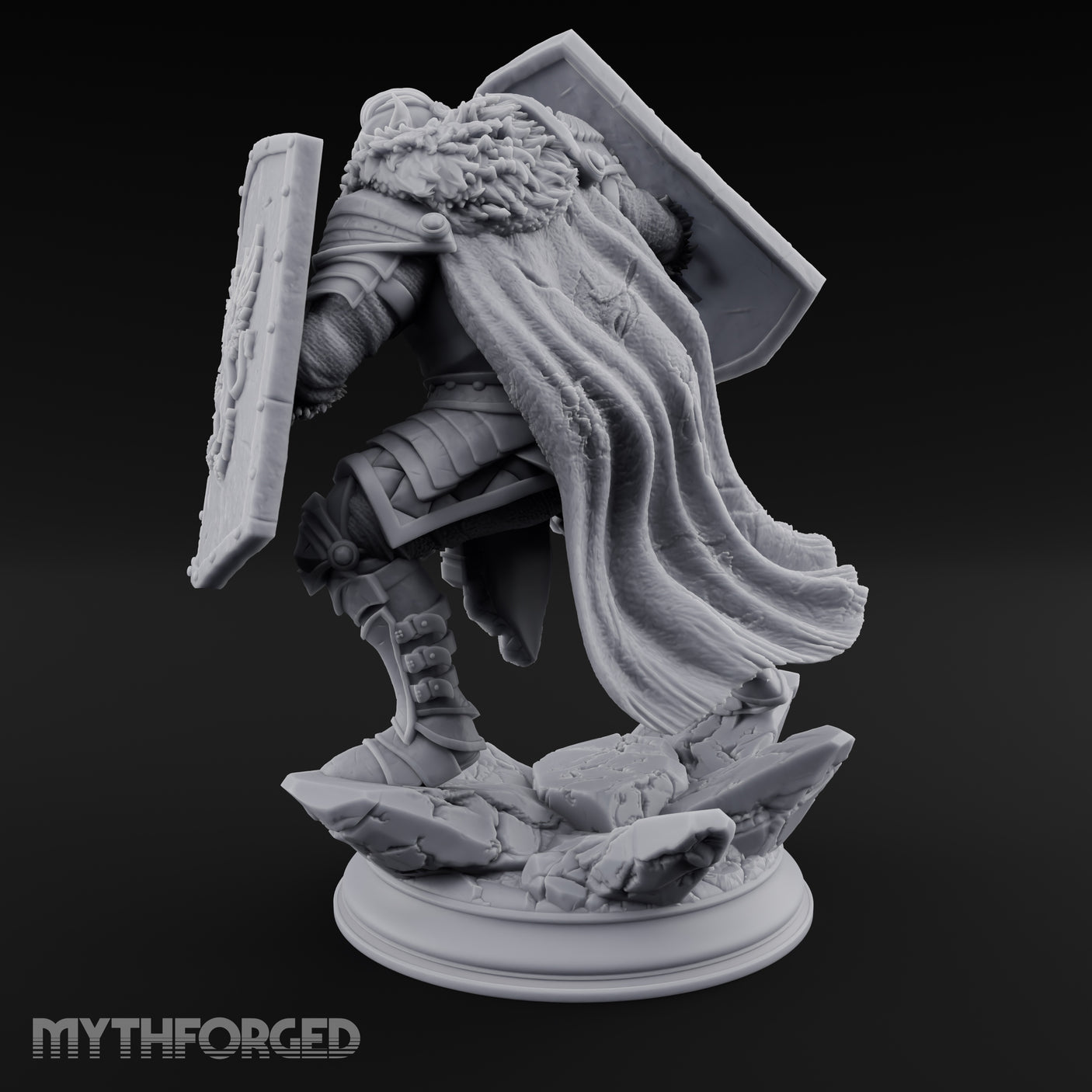 Double Shielded Orc Gladiator Miniature for Dungeons and Dragons, Pathfinder or other TTRPGs