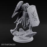 Double Shielded Orc Gladiator Miniature for Dungeons and Dragons, Pathfinder or other TTRPGs