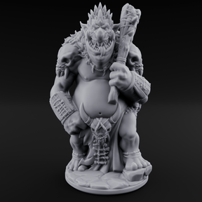 Belly Out Bossing Troll Tribe Chief Miniature for Dungeons and Dragons, Pathfinder or other TTRPGs