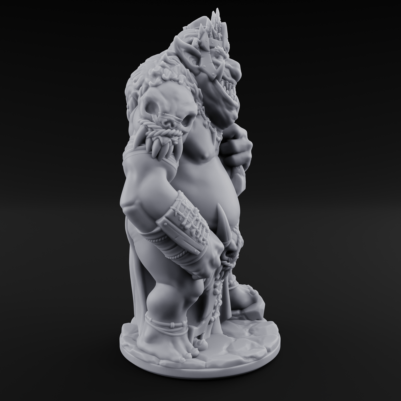 Belly Out Bossing Troll Tribe Chief Miniature for Dungeons and Dragons, Pathfinder or other TTRPGs