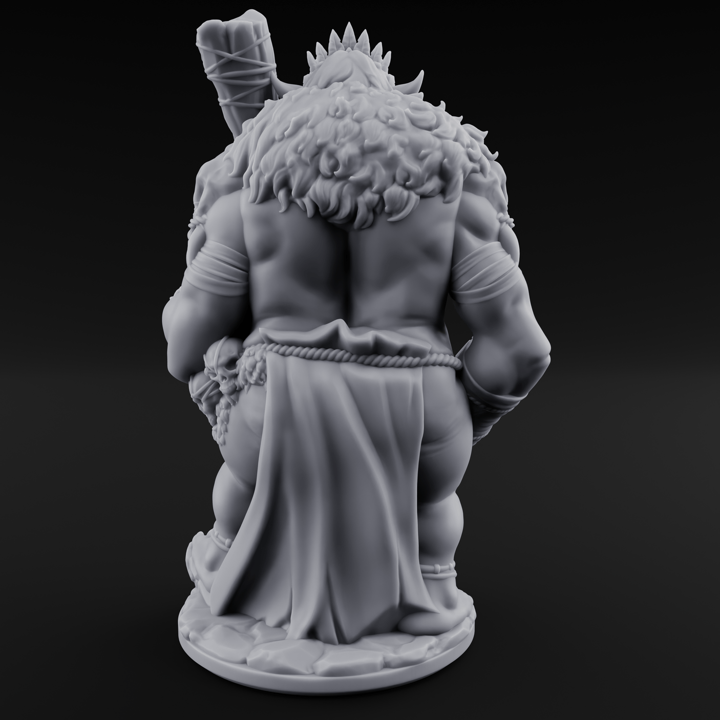 Belly Out Bossing Troll Tribe Chief Miniature for Dungeons and Dragons, Pathfinder or other TTRPGs