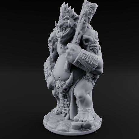 Belly Out Bossing Troll Tribe Chief Miniature for Dungeons and Dragons, Pathfinder or other TTRPGs