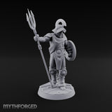 Trident Shield Clashing Human Gladiator Model A Miniature for Dungeons and Dragons, Pathfinder or other TTRPGs