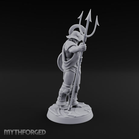 Trident Shield Clashing Human Gladiator Model A Miniature for Dungeons and Dragons, Pathfinder or other TTRPGs