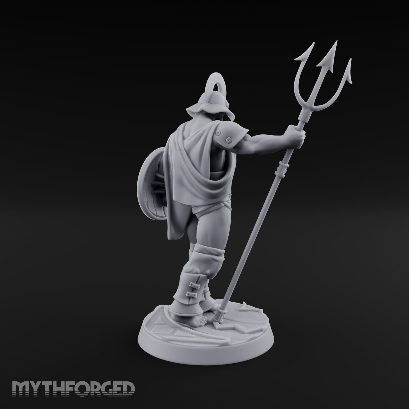 Trident Shield Clashing Human Gladiator Model A Miniature for Dungeons and Dragons, Pathfinder or other TTRPGs