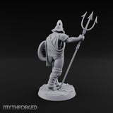 Trident Shield Clashing Human Gladiator Model A Miniature for Dungeons and Dragons, Pathfinder or other TTRPGs