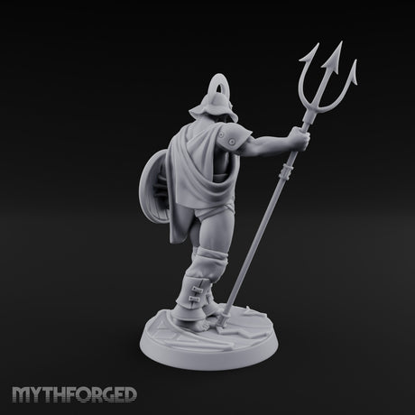 Trident Shield Clashing Human Gladiator Model A Miniature for Dungeons and Dragons, Pathfinder or other TTRPGs