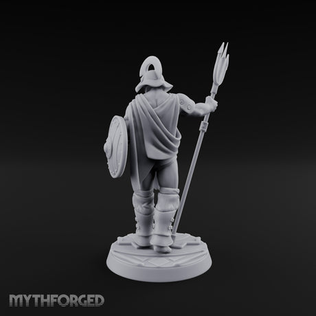 Trident Shield Clashing Human Gladiator Model A Miniature for Dungeons and Dragons, Pathfinder or other TTRPGs