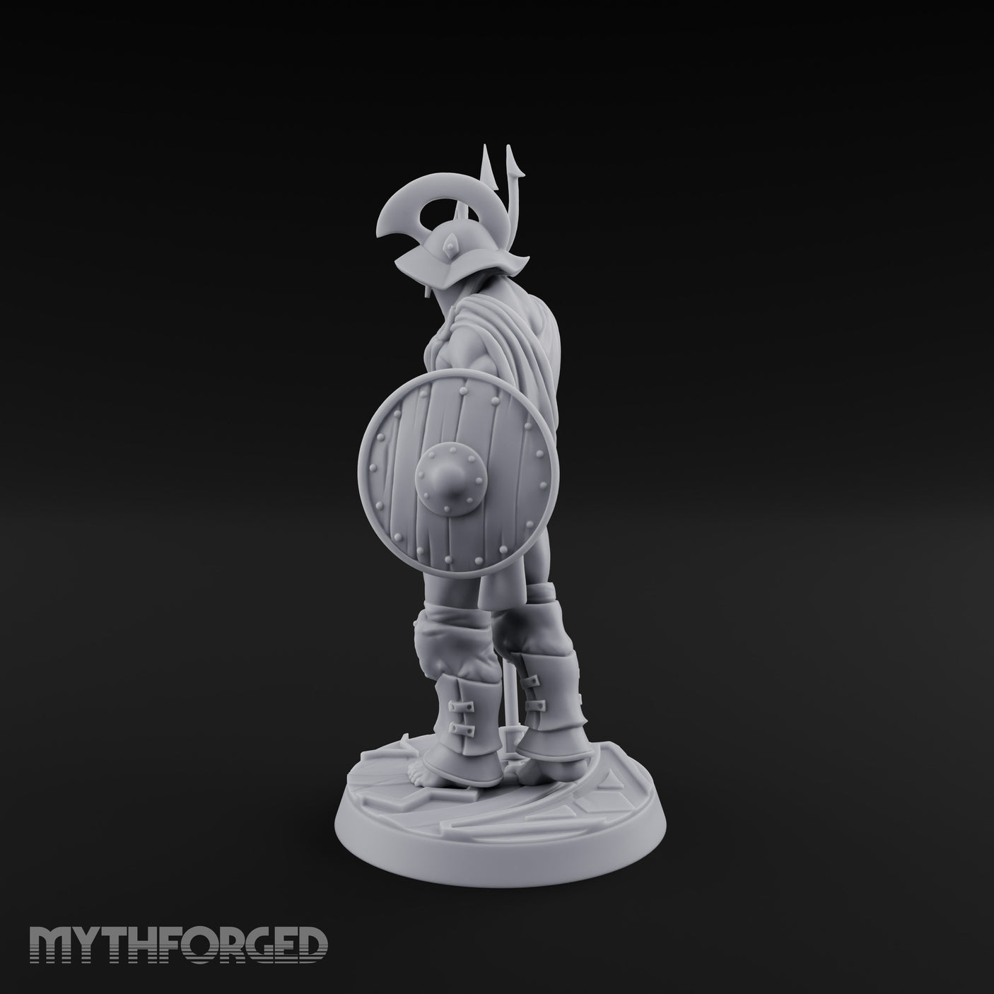 Trident Shield Clashing Human Gladiator Model A Miniature for Dungeons and Dragons, Pathfinder or other TTRPGs