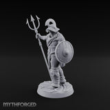 Trident Shield Clashing Human Gladiator Model A Miniature for Dungeons and Dragons, Pathfinder or other TTRPGs