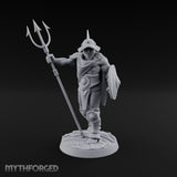 Trident Shield Clashing Human Gladiator Model A Miniature for Dungeons and Dragons, Pathfinder or other TTRPGs