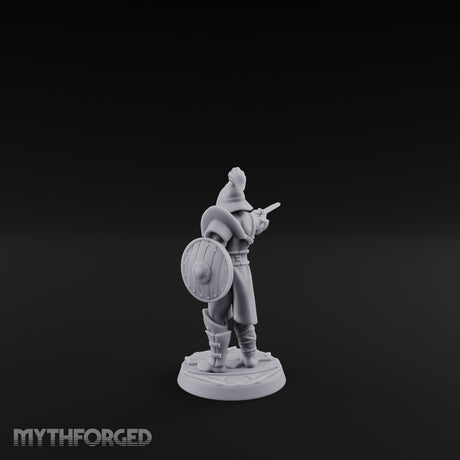 Trident Shield Clashing Human Gladiator Model B Miniature for Dungeons and Dragons, Pathfinder or other TTRPGs
