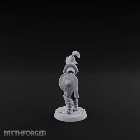 Trident Shield Clashing Human Gladiator Model B Miniature for Dungeons and Dragons, Pathfinder or other TTRPGs