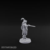 Trident Shield Clashing Human Gladiator Model B Miniature for Dungeons and Dragons, Pathfinder or other TTRPGs