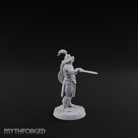 Trident Shield Clashing Human Gladiator Model B Miniature for Dungeons and Dragons, Pathfinder or other TTRPGs