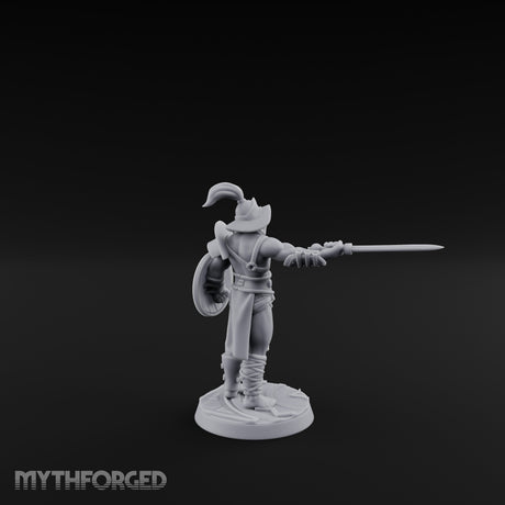 Trident Shield Clashing Human Gladiator Model B Miniature for Dungeons and Dragons, Pathfinder or other TTRPGs