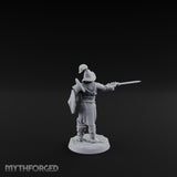 Trident Shield Clashing Human Gladiator Model B Miniature for Dungeons and Dragons, Pathfinder or other TTRPGs