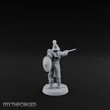 Trident Shield Clashing Human Gladiator Model B Miniature for Dungeons and Dragons, Pathfinder or other TTRPGs