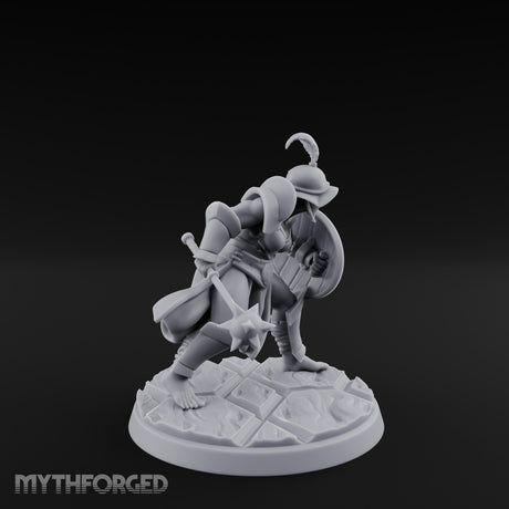 Trident Shield Clashing Human Gladiator Model C Miniature for Dungeons and Dragons, Pathfinder or other TTRPGs