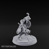 Trident Shield Clashing Human Gladiator Model C Miniature for Dungeons and Dragons, Pathfinder or other TTRPGs