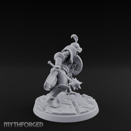 Trident Shield Clashing Human Gladiator Model C Miniature for Dungeons and Dragons, Pathfinder or other TTRPGs