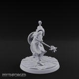 Trident Shield Clashing Human Gladiator Model C Miniature for Dungeons and Dragons, Pathfinder or other TTRPGs