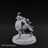 Trident Shield Clashing Human Gladiator Model C Miniature for Dungeons and Dragons, Pathfinder or other TTRPGs