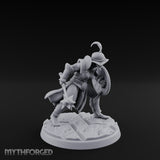 Trident Shield Clashing Human Gladiator Model C Miniature for Dungeons and Dragons, Pathfinder or other TTRPGs