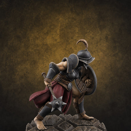 Trident Shield Clashing Human Gladiator Model C Miniature for Dungeons and Dragons, Pathfinder or other TTRPGs