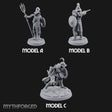Trident Shield Clashing Human Gladiators Miniature for Dungeons and Dragons, Pathfinder or other TTRPGs
