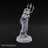 Trident Shield Clashing Human Gladiators Miniature for Dungeons and Dragons, Pathfinder or other TTRPGs