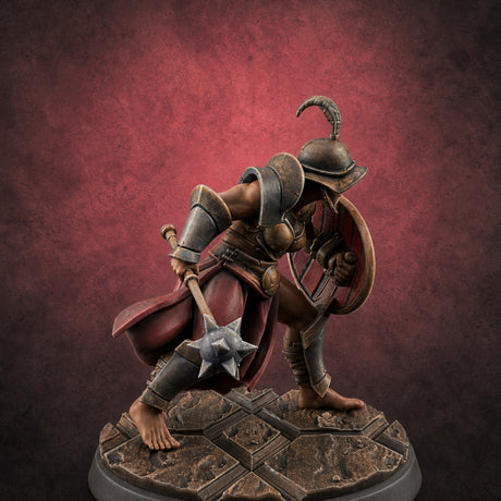 Trident Shield Clashing Human Gladiators Miniature for Dungeons and Dragons, Pathfinder or other TTRPGs