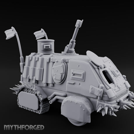 Turret-Mounted Spike-Rammed Wasteland Battle Truck Miniature for Dungeons and Dragons, Pathfinder or other TTRPGs