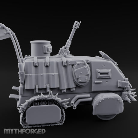 Turret-Mounted Spike-Rammed Wasteland Battle Truck Miniature for Dungeons and Dragons, Pathfinder or other TTRPGs