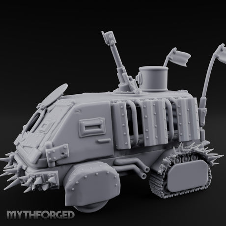 Turret-Mounted Spike-Rammed Wasteland Battle Truck Miniature for Dungeons and Dragons, Pathfinder or other TTRPGs
