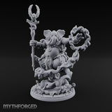 Trunk Twisting Staff Raising Loxodon Shaman Miniature for Dungeons and Dragons, Pathfinder or other TTRPGs