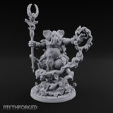 Trunk Twisting Staff Raising Loxodon Shaman Miniature for Dungeons and Dragons, Pathfinder or other TTRPGs