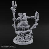 Trunk Twisting Staff Raising Loxodon Shaman Miniature for Dungeons and Dragons, Pathfinder or other TTRPGs