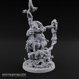 Trunk Twisting Staff Raising Loxodon Shaman Miniature for Dungeons and Dragons, Pathfinder or other TTRPGs