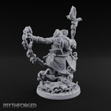 Trunk Twisting Staff Raising Loxodon Shaman Miniature for Dungeons and Dragons, Pathfinder or other TTRPGs