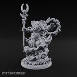 Trunk Twisting Staff Raising Loxodon Shaman Miniature for Dungeons and Dragons, Pathfinder or other TTRPGs