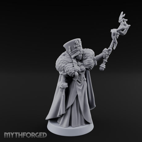 Frost Conjuring Winter Tsarina Miniature for Dungeons and Dragons, Pathfinder or other TTRPGs