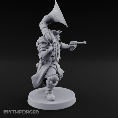 Tuba Blasting Crouching Skeleton Trooper Musician Miniature for Dungeons and Dragons, Pathfinder or other TTRPGs