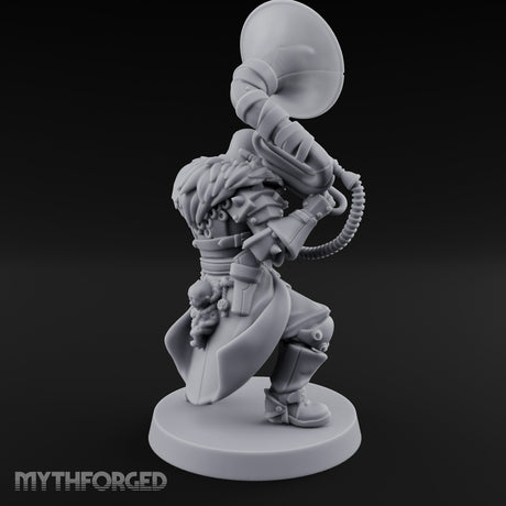 Tuba Blasting Crouching Skeleton Trooper Musician Miniature for Dungeons and Dragons, Pathfinder or other TTRPGs