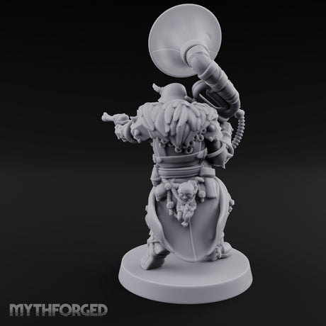 Tuba Blasting Crouching Skeleton Trooper Musician Miniature for Dungeons and Dragons, Pathfinder or other TTRPGs