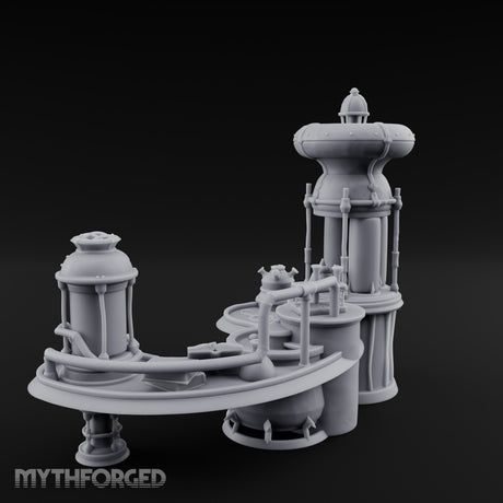 Tube-Connected Pressure-Domed Alchemist Workshop Console Miniature for Dungeons and Dragons, Pathfinder or other TTRPGs