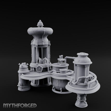 Tube-Connected Pressure-Domed Alchemist Workshop Console Miniature for Dungeons and Dragons, Pathfinder or other TTRPGs
