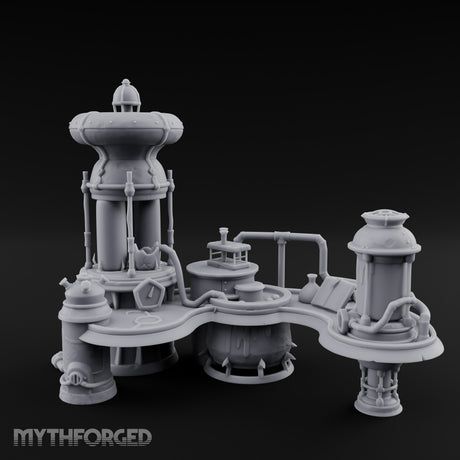 Tube-Connected Pressure-Domed Alchemist Workshop Console Miniature for Dungeons and Dragons, Pathfinder or other TTRPGs
